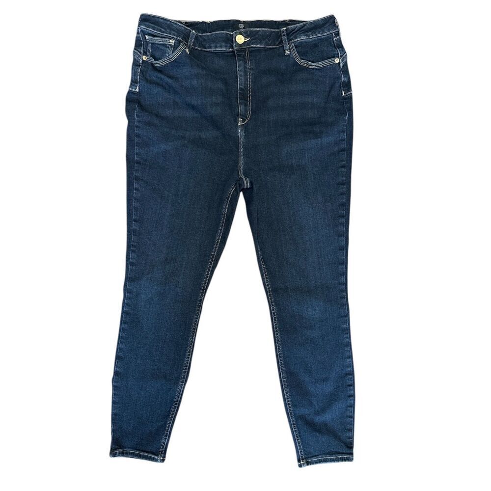 River Island Plus High Waisted Sculpt Skinny Jeans in Dark Wash Sz: 22